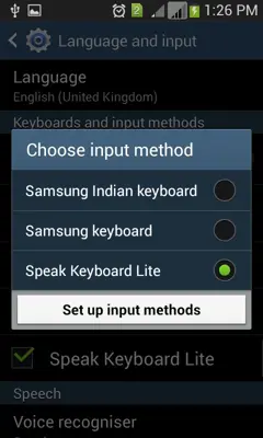 Speak Keyboard Lite android App screenshot 3